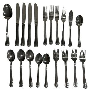 Pfaltzgraff Sea Isle Flatware 20 Pieces Dinner Fork Salad Spoon Knives Stainless